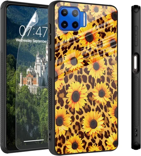 Vista 80 de Funda para Motorola Moto Edge 2022, cubierta trasera de vidrio templado con protector de pantalla, funda protectora a prueba de golpes para Motorola