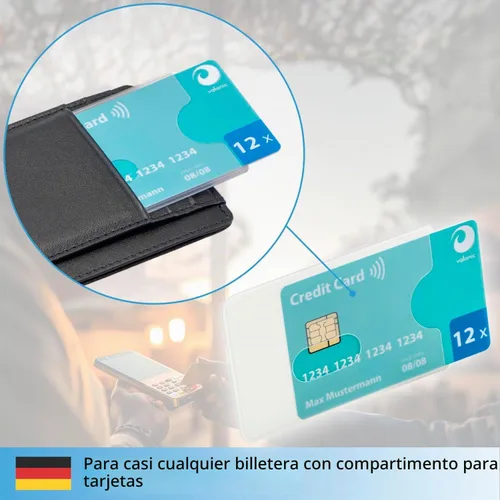 Vista 3 de valonic Fundas para tarjetas de crédito - Paquete de 12 - Fundas de plástico transparente resistentes - Fundas protectoras