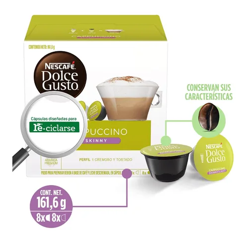 Vista 5 de Nestle Nescafe Dolce Gusto - Café de capuchino delgado (NES27370)