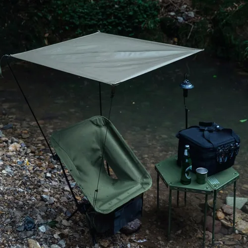 Vista 4 de Folded Camping Chair Portables Sunshades Compacts Sun Shelters for Camping Beach Fishing Durability Polyester Sunshades Chair
