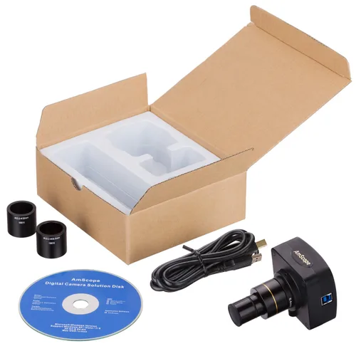 Vista 4 de AmScope MU1003 10MP USB3.0 cámara digital en tiempo real del microscopio de vídeo en vivo 10 MP, blanco