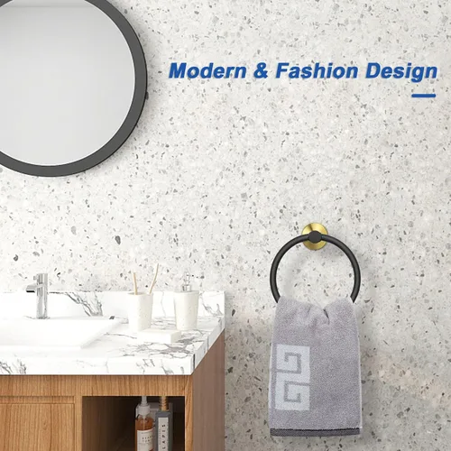 Vista 7 de NearMoon Anillo de Toalla de Baño, Accesorios de Ferretería de Baño - Soporte de Toalla de Mano de Acero Inoxidable Engrosado para Baño, Colgador