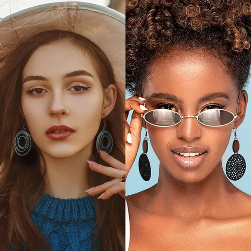 Vista 5 de 16 pares de aretes boho para mujer