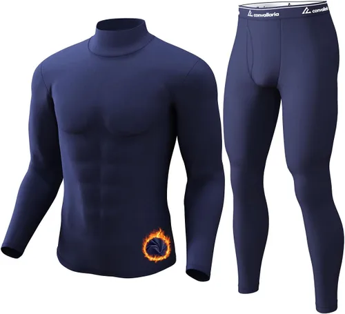 Vista 12 de Thermal Underwear Long Johns for Men Base Layer Cold Weather Set A-Negro