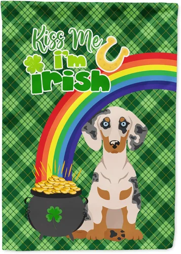 Vista 109 de Caroline's Treasures WDK4731GF - Bandera decorativa para jardín del día de San Patricio, color negro y tostado, Airedale Terrier, para jardín