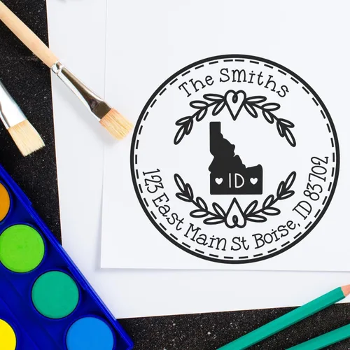 Vista 59 de Alabama State Wreath - Sello de sello de dirección personalizado para invitaciones de fiesta, tarjetas de vacaciones y decoración del hogar Sello