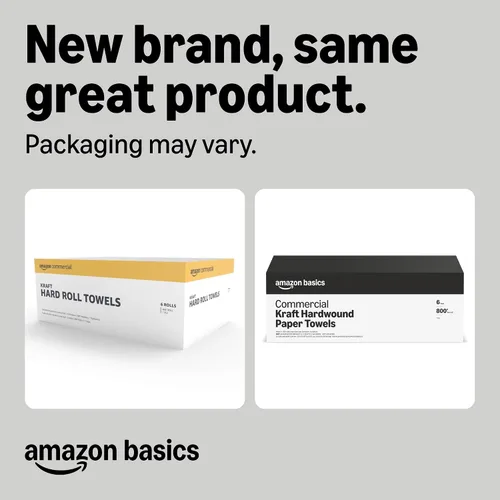Vista 2 de AmazonCommercial Toallas de papel kraft de 1 capa, a granel para negocios, hechas de material 100% reciclable, compatibles con dispensadores Marrón