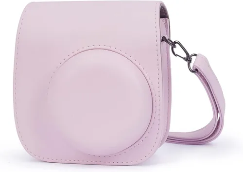 Vista 7 de Phetium Instant Mini 12 - Funda protectora para cámara compatible con Instax Mini 12 11, bolsa de piel sintética con bolsillo y correa de hombro