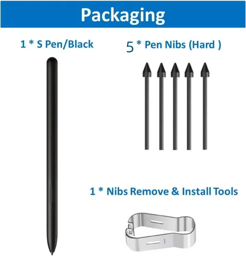 Vista 5 de Galaxy Tab S9 FE S Pen Reemplazo para Samsung Galaxy Tablet S9 FE Stylus Pen, Tab S9 Ultra Stylus (negro)