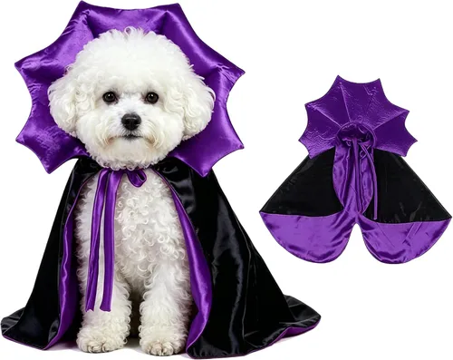 Vista 12 de GOYOSWA Disfraz de Halloween para perro, disfraz de vampiro, capa de vampiro, capa de vampiro, disfraz de Halloween para perros pequeños, medianos
