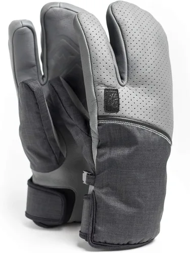 Vista 6 de ESC Gloves VEXO - Guantes de esquí y snowboard (piel aislada, impermeables), color gris y negro