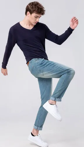 Vista 3 de Plaid&Plain Jeans ajustados para hombre
