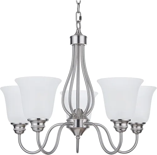 Vista 17 de 3 luces de vidrio industrial moderno con acabado de níquel cepillado. Accesorio de iluminación y decoración de jaula de alambre de metal para sala