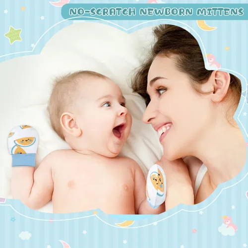 Vista 5 de ONESING 6-20 pares de guantes de bebé sin arañazos 0-6 meses, guantes esenciales para bebés recién nacidos, niños y niñas