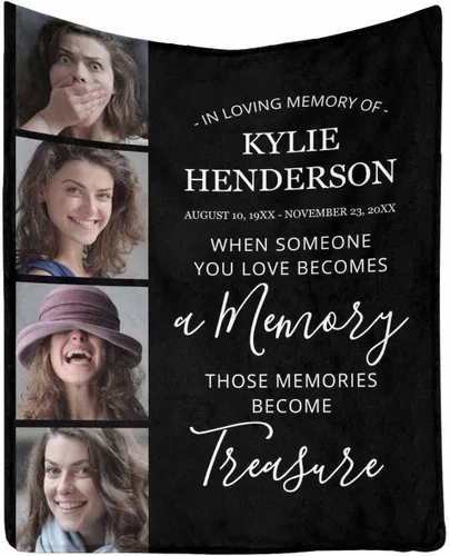 Vista 9 de Manta de memoria amorosa personalizada, no Longer be My Side but Forever in My Heart