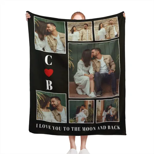 Vista 20 de Manta personalizada con texto de fotos, manta personalizada con mis propias fotos, manta conmemorativa personalizada para madres para mamá, papá