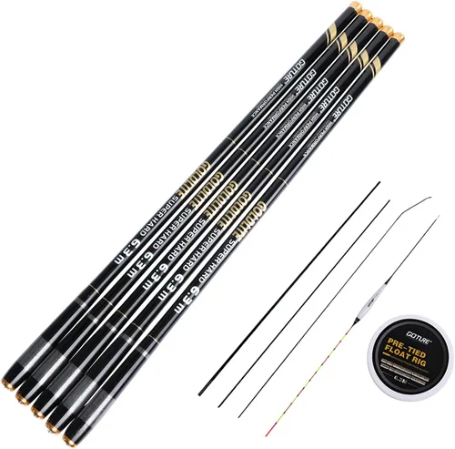 Vista 9 de Goture/ Kit de caña de pescar telescópica Tenkara/ Caña de pescar ultraligera para viajes, caña de pescar plegable portátil para bass y crappie