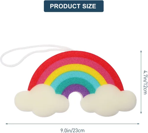 Vista 3 de Esponjas de ducha de baño de arco iris, esponja de baño, herramientas de baño para ducha de bola de baño de arco iris, 2 uds