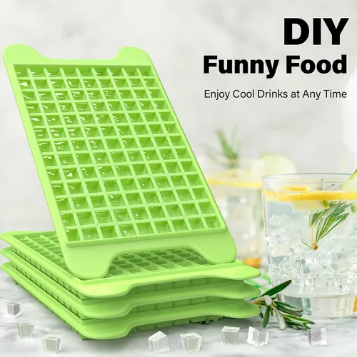 Vista 5 de Mini bandeja para cubitos de hielo para congelador: bandejas de hielo pequeñas FDDBI para congelador con contenedor – 117 × 4 piezas bandeja