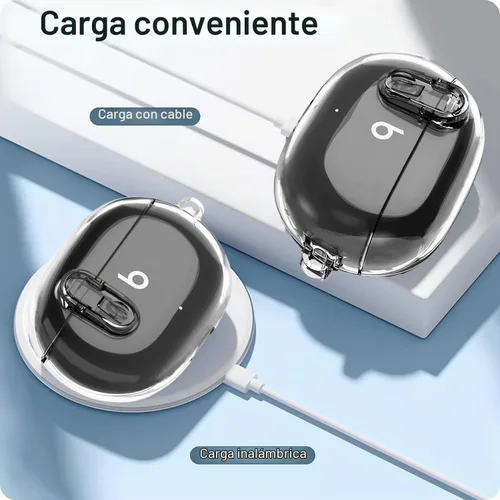 Vista 6 de Olytop para Beats Studio Buds/Buds + Funda Transparente con Cerradura 2021/2023, Funda Protectora de TPU Suave Transparente con Kit de Limpieza