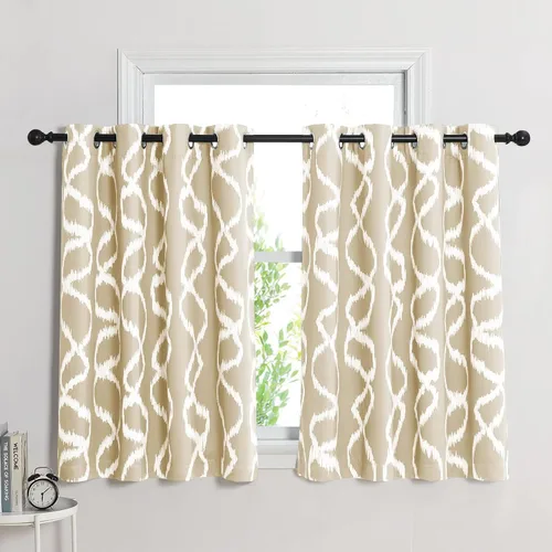 Vista 38 de KGORGE Cortinas opacas para sala de estar, aislamiento térmico, cortinas insonorizadas y cortinas estilo rústico estilo bohemio para cocina