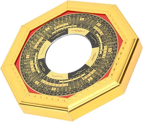 Vista 4 de Espejo chino de Feng Shui, diseñado para ser colgado al aire libre, contrarresta la mala suerte y trae buena suerte, espejo chino de Feng Shui