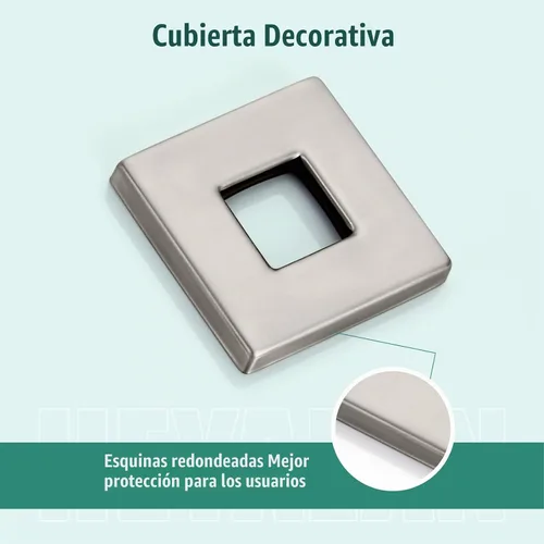 Vista 3 de Heyalan Cubierta de brida de ducha, níquel cepillado de 2.5 pulgadas, reborde de brazo de ducha cuadrado de repuesto para brazos de cabezal
