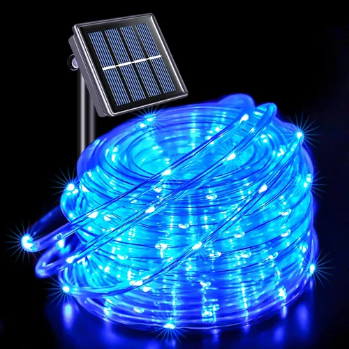Vista 12 de JMEXSUSS 2 * 200 luces LED rosas solares tipo cuerda, 66 pies IP65 impermeables, luces solares de cadena para exteriores, 8 modos de luces navideñas