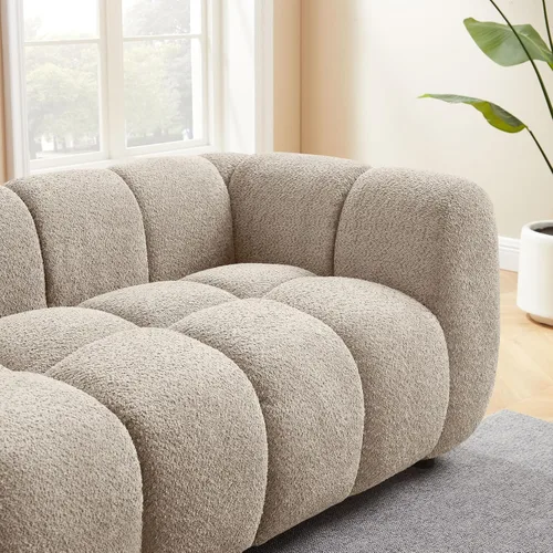 Vista 4 de VANOMi Sofá Boucle de Gran Tamaño de 88", Sofá Moderno Tapizado Acolchado Tipo Nube, Sofá Boucle de Asiento Profundo, Acogedor Sofá Moderno de 3