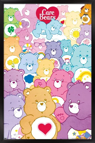 Vista 7 de Trends International Care Bears - Póster de pared de grupo, 14.72 x 22.37 pulgadas, versión enmarcada de madera de granero