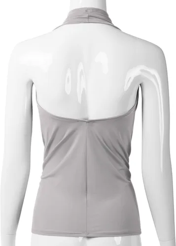 Vista 3 de EIMIN Camiseta sin mangas casual con cuello halter drapeado frontal sexy sin espalda (S-3XL), ett006_rojo