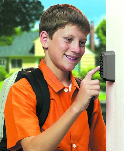 Vista 3 de Kidde AccessPoint KeySafe Original Slimline - Caja de bloqueo permanente con combinación de botón, 2 llaves (paquete de 2)
