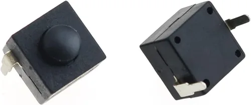 Vista 5 de GATSUN Industrial Switches 10pcs Black Small Micro Self Locking Switch 8 * 8 * 8.4 wit 2 Feet with Lock Light Touch Switch Button Switch DC30V1A