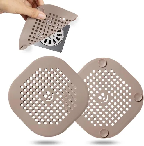 Vista 19 de Protector de silicona para cubrir drenaje de ducha, bañera, cocina, baño, recoge restos de cabello, paquete de 2, color negro