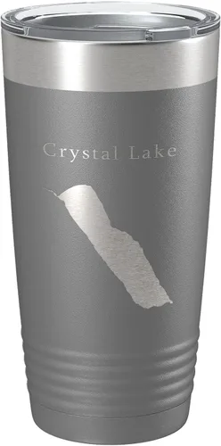 Vista 7 de Crystal Lake Map Tumbler Travel Mug Insulated Laser Engraved Coffee Cup Vermont 20 oz Black