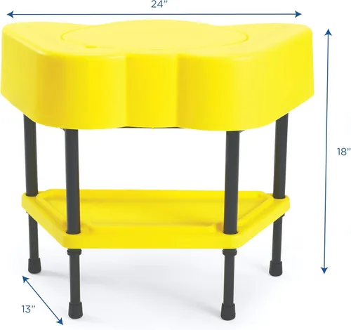 Vista 3 de Children's Factory AFB5100PY - Mesa sensorial para niños pequeños con tapa, altura ajustable, arena y agua, equipo de juego para interiores