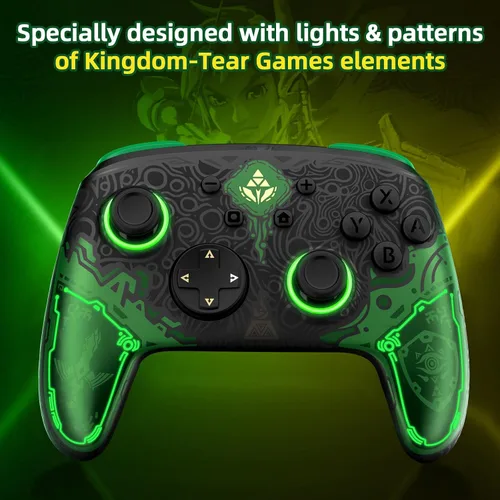 Vista 5 de IINE Switch Pro Controller, Wireless Switch Controllers for SwitchLiteOLED, Remote Gamepad Controller with NFC6-Axis GyroRumbleTurboMacro Functions