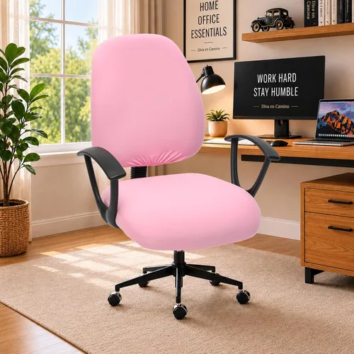 Vista 121 de Fundas elásticas resistentes al agua para sillas de computadora - Protectores lavables para respaldo giratorio y asiento para mascotas - Negro