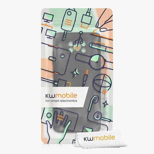 Vista 7 de kwmobile Funda compatible con Xiaomi Poco X3 NFC/Poco X3 Pro - Funda de TPU con tarjetero de crédito - Negro mate