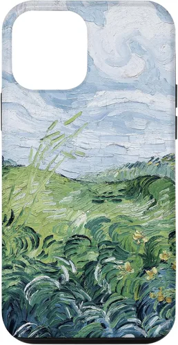 Vista 16 de Van Gogh - Carcasa para iPhone 17, diseño de campos de trigo verde