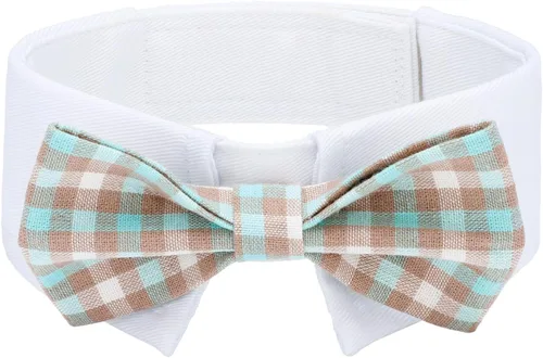 Vista 28 de Collar de corbatín negro para gato Segarty, lindo esmoquin para cachorros con corbatín para perros con collar blanco ajustable hecho a mano
