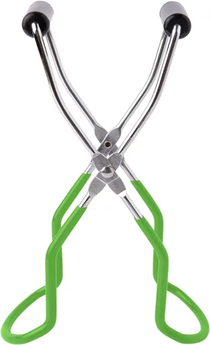 Vista 10 de Pinzas elevadoras de tarros de acero inoxidable con mango de agarre para cocina del hogar (negro)