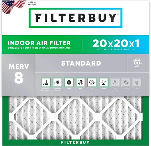 Vista 28 de Filterbuy - Filtro de aire MERV 8 de 8x14x1, defensa esencial contra el polvo y las alergias (1 unidad), filtros plisados electrostáticos