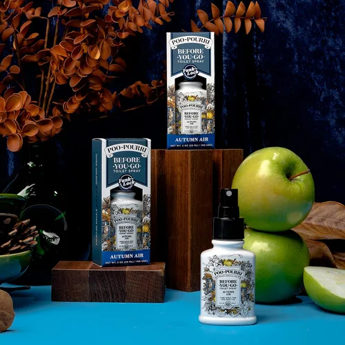 Vista 6 de Poo-Pourri Before-You-Go - Aerosol para inodoro, aire otoñal, 2 onzas líquidas, manzana crujiente, pino y aire fresco