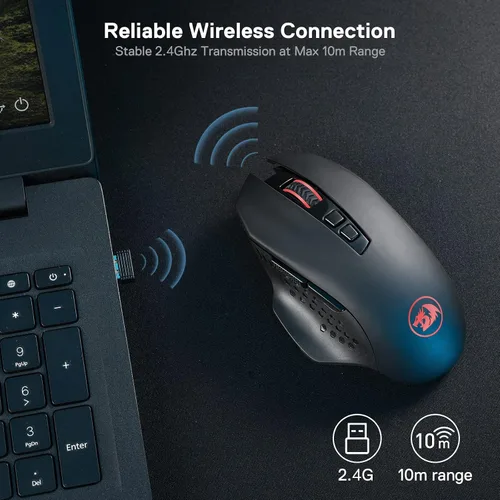 Vista 8 de Redragon Paquete de teclado con una sola mano K585 y mouse inalámbrico para juegos M656 Gainer