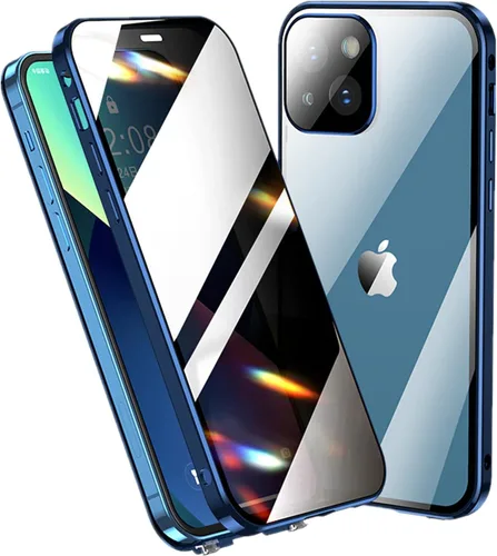Vista 7 de Funda antiespía para iPhone 13, doble bloqueo de metal, protector de lente de cámara, protector de lente de cámara de cuerpo completo de 360° Oro
