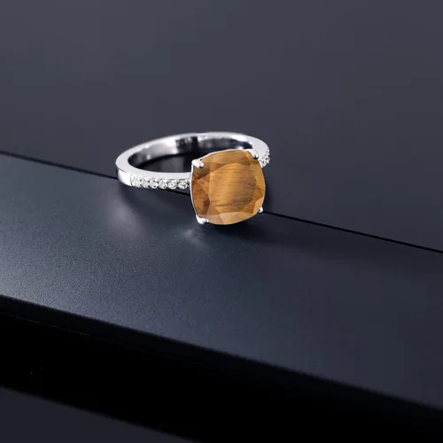 Vista 17 de Gem Stone King Anillo de compromiso de plata de ley 925 con piedra preciosa de corte cojín de 0.39 pulgadas Anillo de compromiso de aniversario
