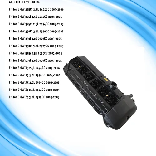 Vista 2 de Juego de tapas de válvula de motor 11127512839 compatible con E46 E39 325i 330i 525i X3 X5 Z4 3.0L 2003 2004 2005 2006 piezas posventa