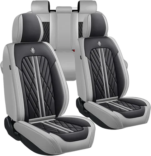 Vista 7 de Juego de fundas de asiento de automóvil de cuero nappa impermeables y transpirables de ajuste universal, cojín protector para vehículo automotriz