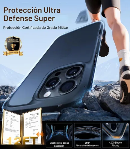 Vista 2 de TORRAS Funda para iPhone 16 Pro Guardian a prueba de golpes, protección de prueba de grado militar 4X, botones DIY antiarañazos, delgada, fina,